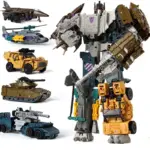 Haizhixing 5 IN 1 Transformation Robot Car Toys Anime Devastator Aircraft Tank Model KO Boys Truck Collection Kid Adult Gift